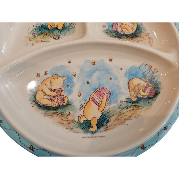 Disney Winnie the Pooh Selandia Divided 3 Section Melamine Kids Plate 8" Round - Picture 5 of 8